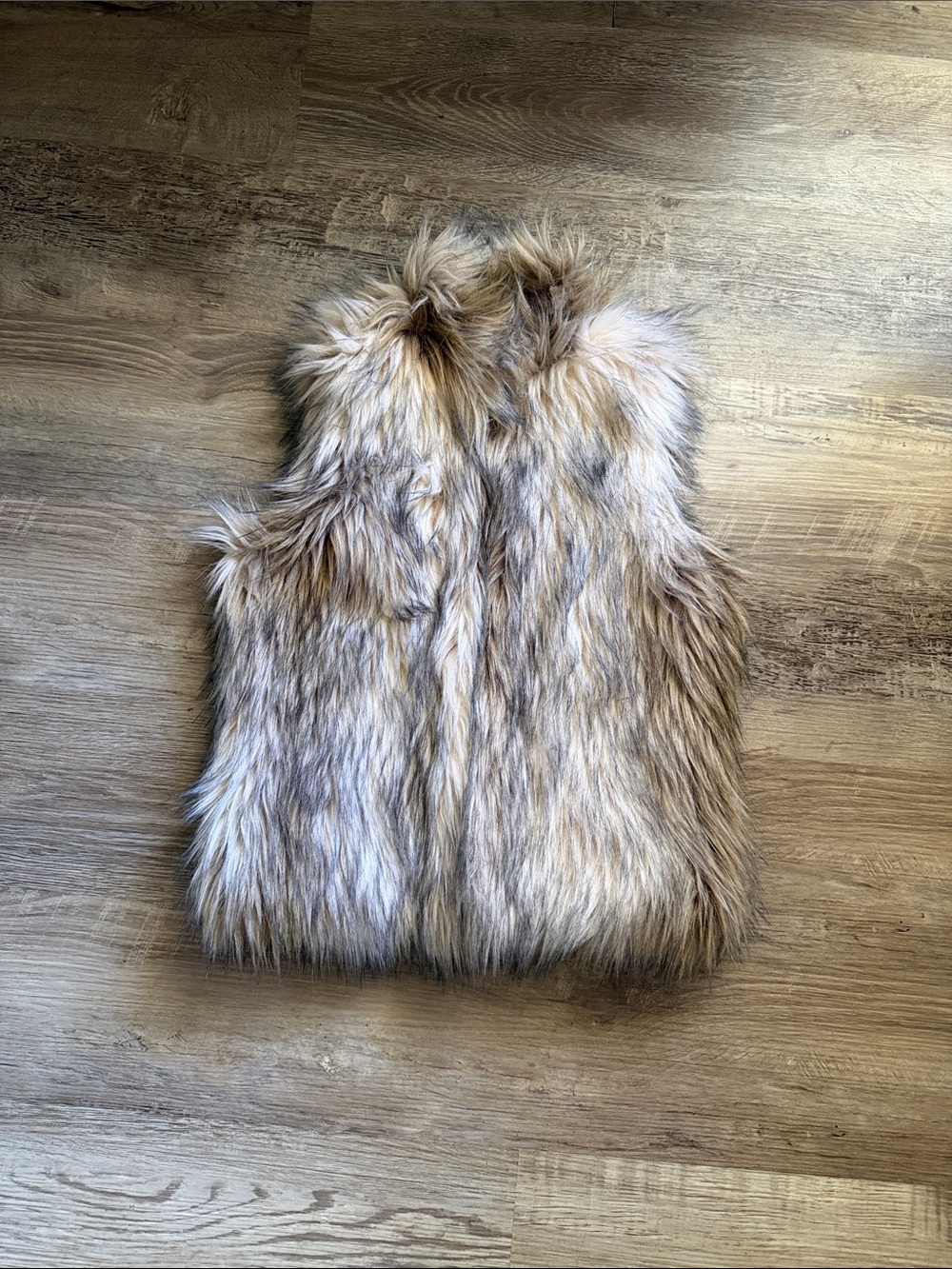 Widgeon Girls Faux Fur Vest in Multi-Tone Taupe